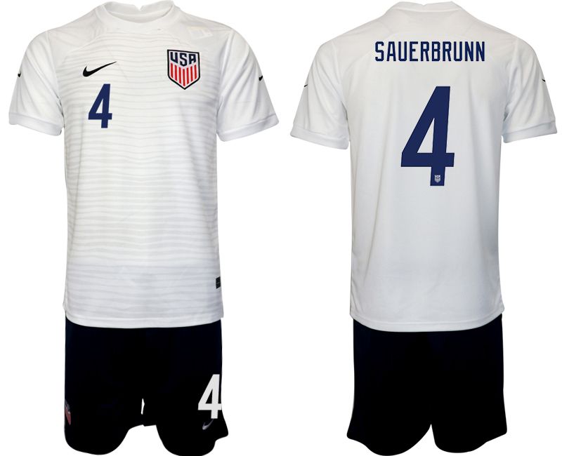 Men 2022 World Cup National Team United States home white #4 Soccer Jersey